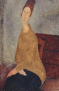 Amedeo Modigliani Jeanne Hebuterne with Yellow Sweater (mk39) Germany oil painting artist